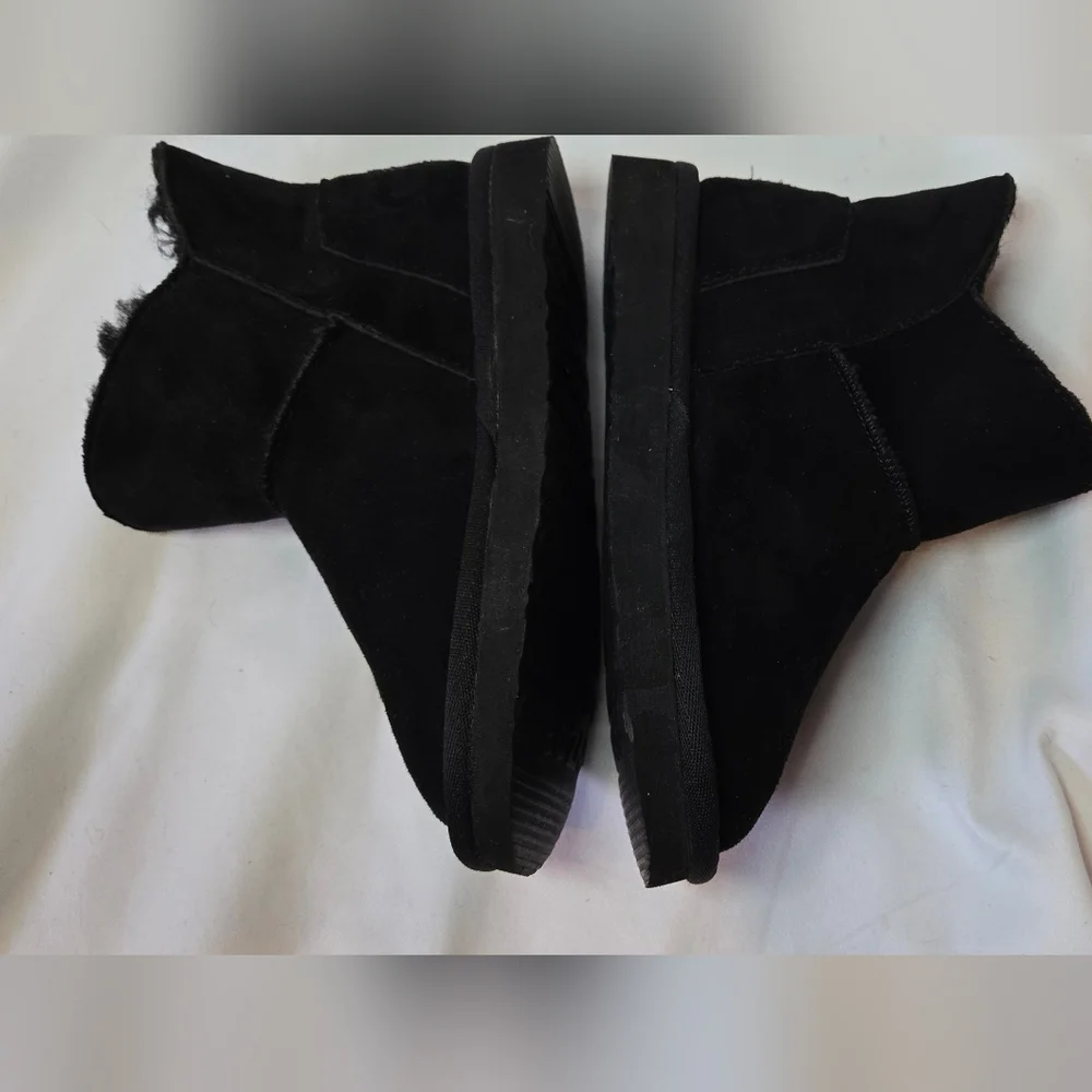 Pawz Bearpaws Black Suede Ankle Boots Bow Youth Girls 12